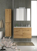 Mobile da Bagno Sospeso con Lavabo 60 cm e Specchio Bali Two Rovere Miele      