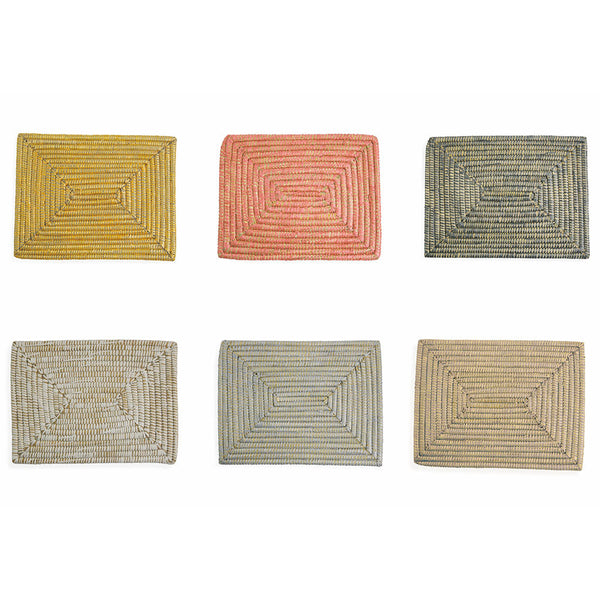 acquista Lot de 6 sets de table rectangulaires en osier Villa d'Este Nature