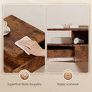 Set di 2 Comodini Sospesi 35x32x22,5 cm con Cassetto e Mensola Aperta Rivestimento in Melamina Marrone Rustico      