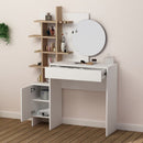 Mobile da Bagno con Specchio 105x35x151 cm in MDF Mup Bianco Rovere