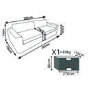 Divano Polinesia 3 Posti con Cuscini 75x265x105 cm in Rattan Marrone