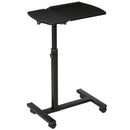 Tavolino Porta PC 58x34x72-90 cm con Ruote in Truciolato e Metallo Nero