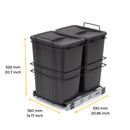 Pattumiera da Cucina ad Estrazione 2x 35 L in Plastica Emuca 
