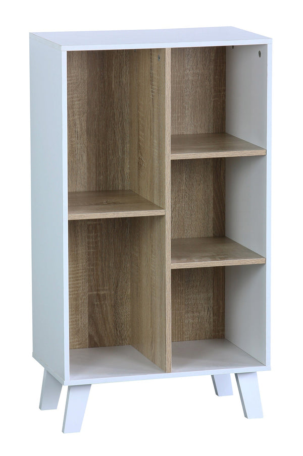 acquista Bibliothèque 5 étagères 50x30x90 cm en panneau d'aggloméré blanc/Sonoma