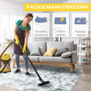 Tappeto Moderno 230x160 cm in Poliestere Grigio Chiaro
