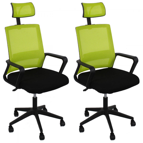 Lot de 2 Chaises de Bureau de Direction 58x126x50 cm en PU Lime acquista
