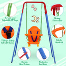 Altalena da Giardino 1 Posto in Acciaio e PP  Swing Blu e Arancio