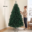 Albero di Natale Artificiale Ø100x180 cm con 700 Rami Ignifughi e Base Pieghevole in Acciaio Verde      