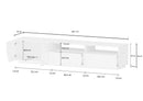 Mobile TV 2 Ante 2 Cassetti 200,1x43x46 cm Alien Bianco Lucido e Acero Pereira