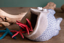 Set 2 Contenitori Decorativo Pesci 20x12,5 H 11,5 cm