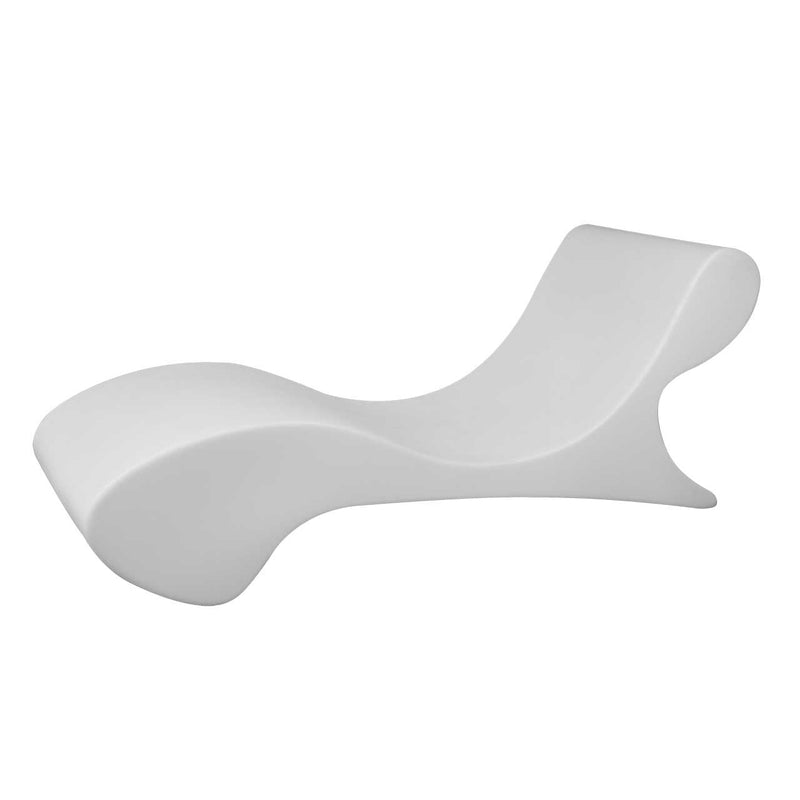 Lettino Chaise Longue da Giardino 168x60x67 cm in Polietilene Sined  Andromeda Bianca