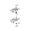 Cestello Girevole Ø65 cm per Mobile da Cucina 80 cm in Plastica Emuca Grigio