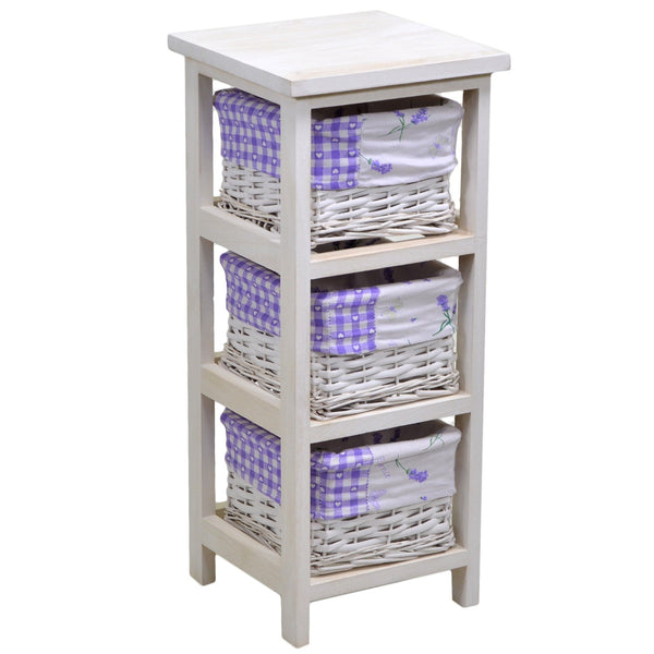 sconto Commode en Bois 3 Tiroirs 25x25H59cm Adami Lavande