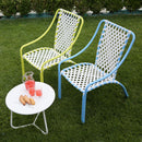 Tavolino da Giardino in Metallo Tondo Ø55x38cm Daytona Bianco