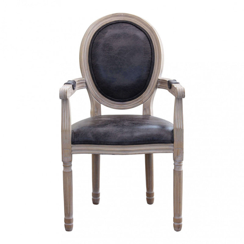 Poltrona Constance in Ecopelle Nera 55x46x96 h cm in Similpelle Nero