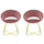 Lot de 2 Chaises Vintage 58x64x83 cm en Tissu Effet Velours Rose Antique Greta