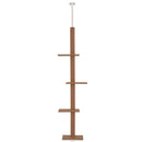 Albero Tiragraffi per Gatti in Legno 43x27x228-260 cm  Marrone