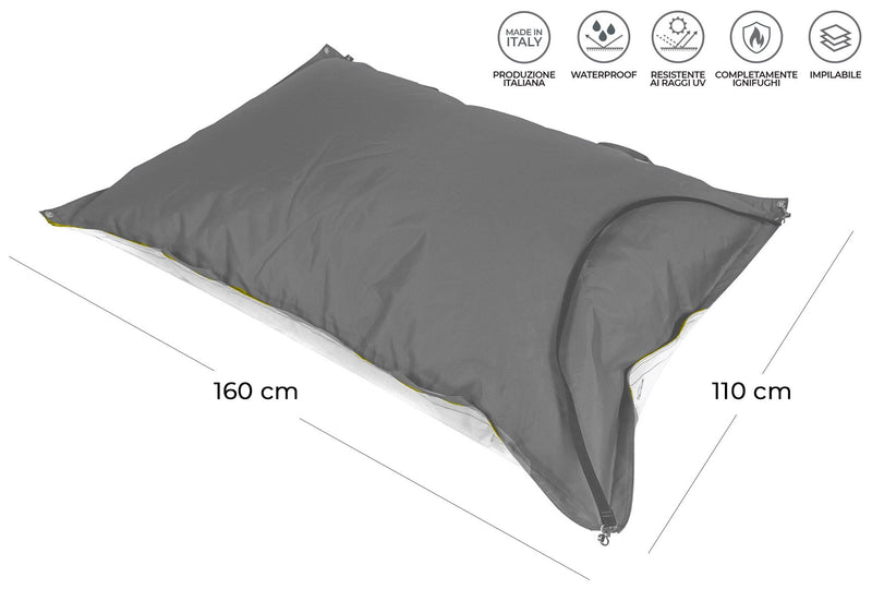 Cuscinone Slitta per Neve 160x110 cm in Acrilico Pomodone Scivolone Giallo