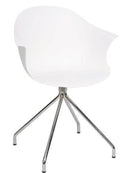 Sedia Moderna 53x61,5x80 cm in Metallo e Polipropilene Bianco