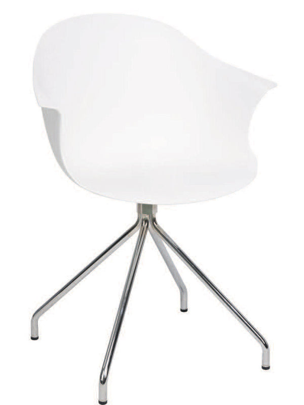 Chaise moderne 53x61,5x80 cm en métal et polypropylène blanc online