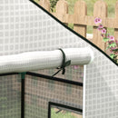 Copertura Serra da Giardino 140x73x190 cm con Porta a Cerniera e Finestre in PE Bianco      