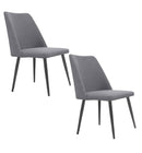 Set 2 sedie Imbottite 48x58x92 cm In Tessuto Enjoy Lux  Alexia Grigio Chiaro