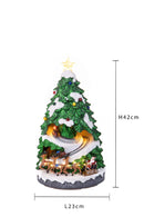Villaggio Natalizio Abete e Babbo Natale 42 cm con Luci Musica e Movimento