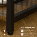 Scrivania PC con Scaffali e Cassetti 140x50x110 cm in Legno e Acciaio Marrone