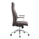 Poltrona da Ufficio Presidenziale Nashville con Braccioli 60,5x60x118,5-128,5 cm in Pelle Sintetica Marrone         