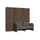 Lit double escamotable gain de place avec canapé Kentaro H210 cm marron