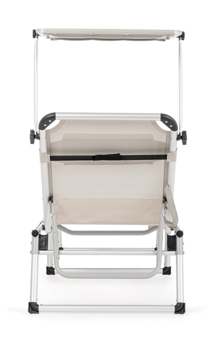 Set 4 Lettini Prendisole da Giardino con Tettuccio 58x193x76 cm in Alluminio Cayo Grigio Ghiaccio