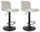 Set 2 Sgabelli Bar 41x46x86/107 cm in Poliestere Rafael Nero-Beige