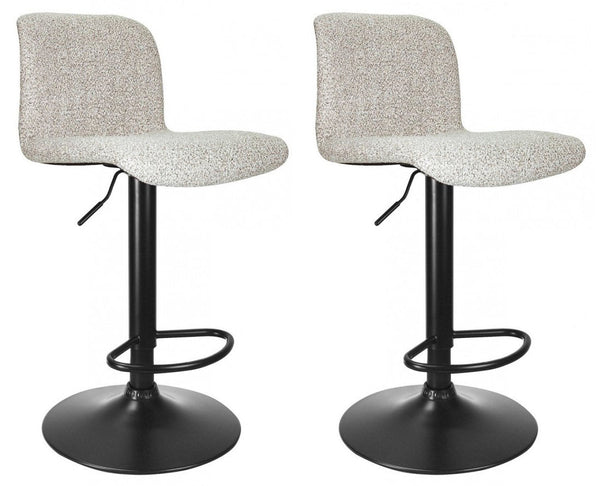 online Set 2 Sgabelli Bar 41x46x86/107 cm in Poliestere Rafael Nero-Beige