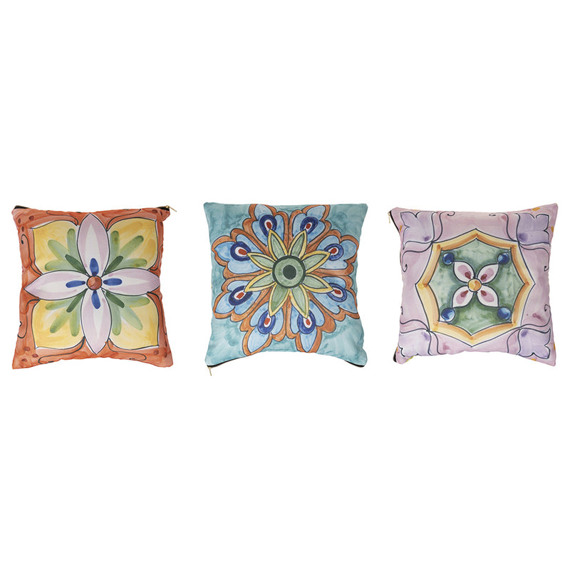Set 3 Cuscini Decorativi 45x45 cm in Poliestere VdE Tivoli 1996 Infinito
