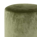 Pouf Poggiapiedi 31x31x38 cm in Metallo MDF e Tessuto Velluto Verde Antico