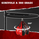 Punching Ball a Muro con Speed Bag Girevole a 360° e Regolabile su 7 Altezze Nero e Rosso      