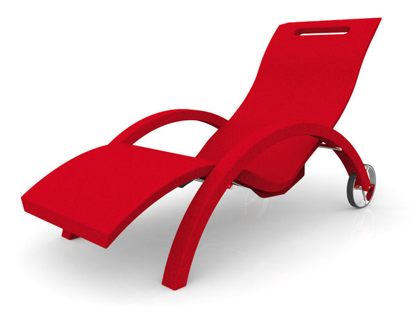 sconto Lettino Chaise Longue da Esterno Giardino Inclinabile con Ruote Arkema Serendipity Ruby