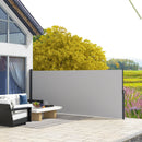 Tenda Laterale Retrattile 400x160 cm con Maniglia in Metallo Alluminio e Poliestere Grigio Chiaro    