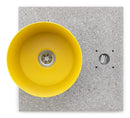 Base con Vaschetta per Fontane con Ghiera Piccola 40x40x5 cm in Cemento Belfer 42/BSE/4 Giallo