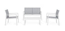 Set Tavolo e 3 Sedie da Giardino in Alluminio Kallen Bianco