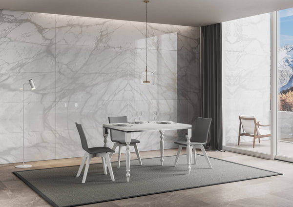 sconto Tavolo Allungabile 120-240x90x78/80 cm Romagna Libra Bianco Frassino