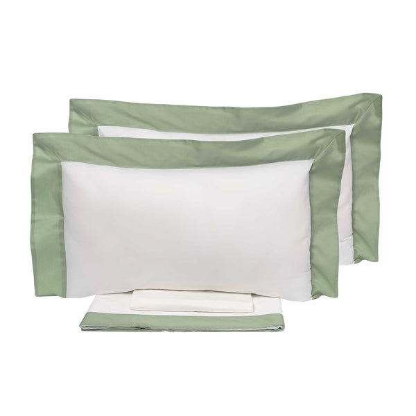 prezzo Parure de Draps et Taies d'Oreiller Bords en Satin Garrini Eveline Ivoire/Rupia Différentes Tailles