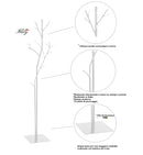 Appendiabiti da Terra 33x33x178 cm in Ferro Battuto Vasconi Platano Argento