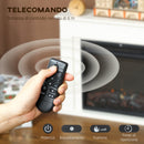 Camino Elettrico da Pavimento 98x23,5x69,5 cm con Fiamma a 5 Luminosità Telecomando e Timer Bianco e Nero      