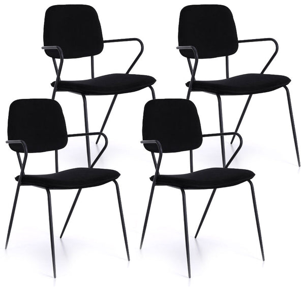 Lot de 4 Chaises 52x50x81,5 cm Velours Noir online