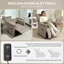 Poltrona Reclinabile Elettrica con Telecomando 80x83x104 cm in Tessuto Effetto Velluto Marrone   