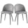 Set 2 Sedie Imbottite 49x50x77 cm in Velluto Grigio