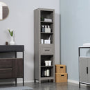 Mobile a Colonna per Bagno 42x30x170 cm in Truciolato Grigio
