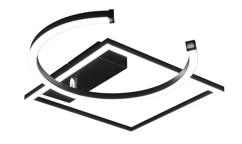 Plafoniera da Interno a LED SMD in Metallo Nero Opaco