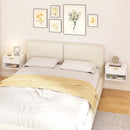 Set di 2 Comodini Sospesi 40x30x25 cm con Cassetto Canettato e Mensola Aperta in Melanina Bianco      